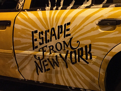 The Drive cab escape hand lettering lettering new york one shot taxi typography yellow