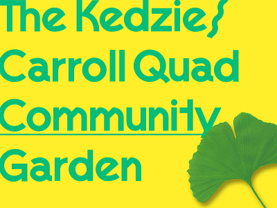 Kedzie/Carroll Quad carrol chicago community garden font garden kedzie kedziecarroll lettering sans serif type