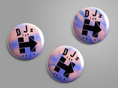 DJs for Hillary (Concept 2) 2016 2016 election branding button dj election hillary hillary clinton pin