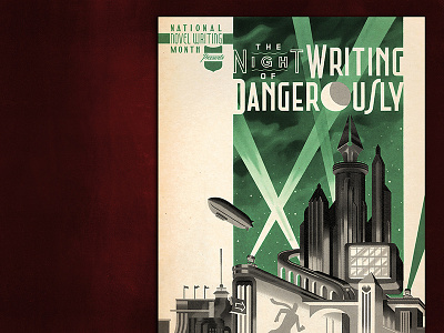 The Night of Writing Dangerously 2016 1930s 1940s blimp deco lettering noir retro the night of writing dangerously type typography worlds fair writing