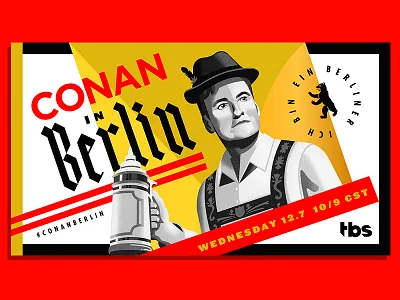 Conan Without Borders: Berlin, Killed Direction 3 beer beer stein berlin branding conan conan in berlin conan obrien conan without borders editorial illustration lettering liederhosen