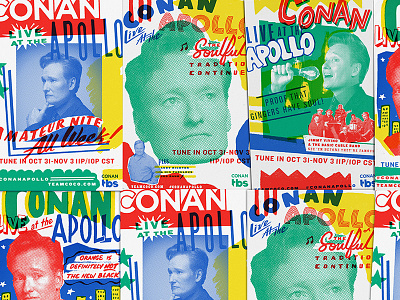 Conan: Live at The Apollo, Killed Direction 1 apollo apollo theater conan conan obrien gig poster hand lettering lettering new york retro show