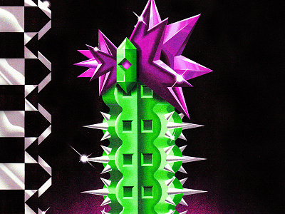 Dreamz 80s 90s airbrush cactus color illustration neon pattern poster postmodernism