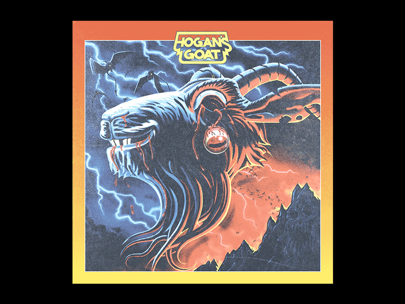 Hogan's Goat LP 80s airbrush album art goat gradient hard rock hogans goat illustration lp metal record
