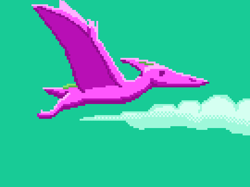 Pteranodon animation dinosaur flying reptile gaming illustration motion not a pterodactyl pixel art pteranodon video game