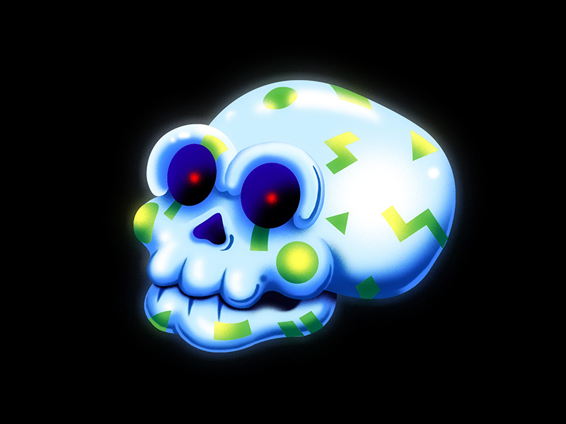 Future Diseases - Nanoparticle Toxicity digital nano retro skull airbrush 90s 80s spot illustration future disease editorial illustration medium