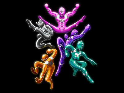 OTHER Studio 5 Year Anniversary 5 year anniversary airbrush andy gregg color colorful design illustration other studio power rangers retro studio super super sentai