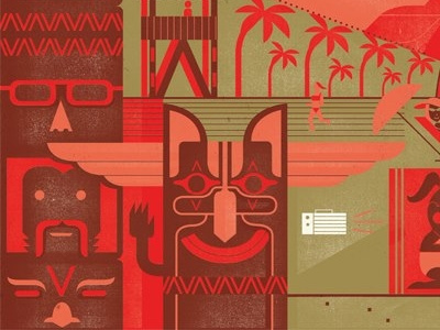 Digitas "Feel That Feel Good Feeling" Cover Photo 3 beach cover facebook geometric holiday illustration palm retro totem vacation