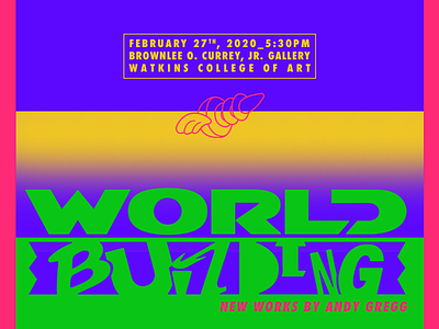 World Building: New Works by Andy Gregg andy gregg art show branding design fine art hand lettering lettering logo logomark nashville reception studio super type art type design typography watkins watkins college world building