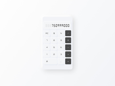 Calculator Neomorphism UI Design app calculator design graphic design minimal neomorphism ui user inteface