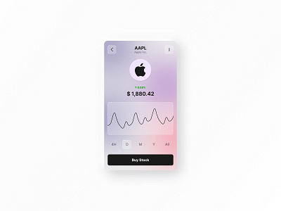 Stock Glassmorphism UI Design app apple design glassmorphism ios minimal stock ui uidesign