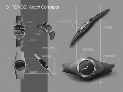 CHRONOS photoshop rendering product design wristwatch