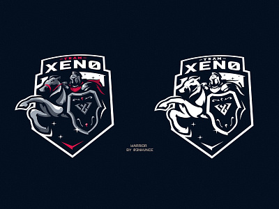 WARRIOR animal design esports horse illustration knight logo mascot shield warrior