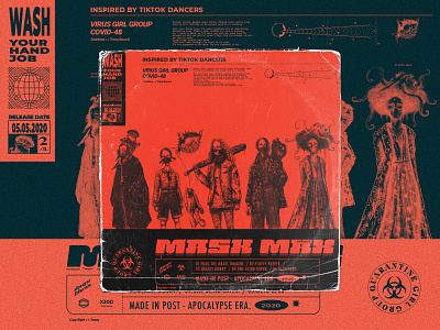 Mask Max (The Virus Girl Group) album art album artwork album cover art character design cyberpunk dark art design drawings girl character girl illustration illustration illustration art illustrator ink illustration post apocalypse punk gril vinyl virus