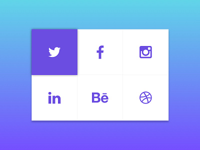 Social Media Box Module blue design icon icons links material minimal module purple social social media ui ux web web design website widget