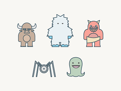 Portfolio Minions beasts color drawing graphics icons illustration minions monsters portfolio vector