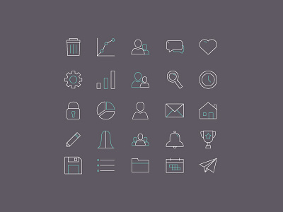 Minimal Line Icons (Version 2.2) color free freebies icon icon set icons lines outlines ui vector