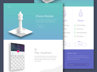 Chess Master App Concept Landing Page app application chess design illustration landing page ui ux web website