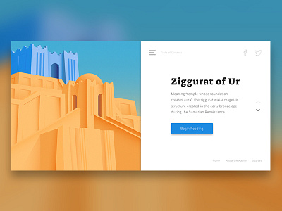 Ziggurat of Ur - Web Mockup design flat illustration material mockup split split screen ui ux web web design webdesign