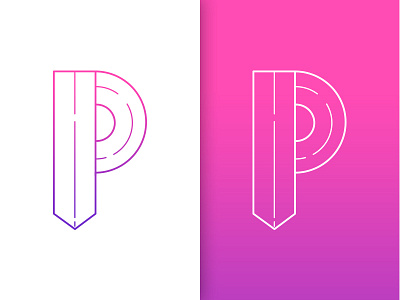 P is for Paul design icon illustration line line art logo material minimal vector