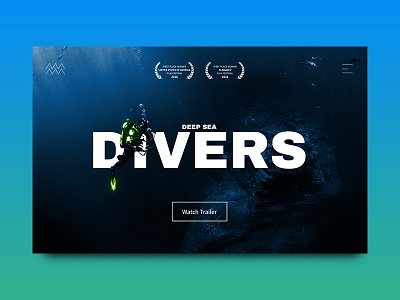 Deep Sea Divers banner diving graphic design material ocean sea typography web web design