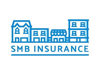 SMB Insurance Logo blue branding building house illustration insurance line art logo vector