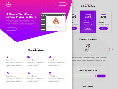 ViaThemes W (WordPress Plugin) Theme agency design geometric landing page material mockup plugins template theme ui ux website