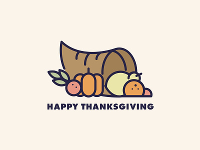 Happy Thanksgiving autumn color cornucopia holiday illustration line art thanksgiving turkey day