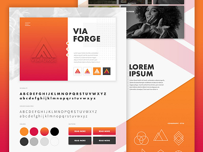 ViaForge Style Guide agency branding design elements material orange style guide ui ux viaforge web website