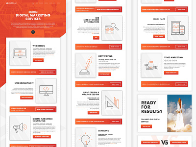 ViaForge Services Page Design agency branding design elements material orange ui ux viaforge web website