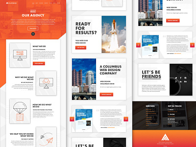 ViaForge About Our Agency Page agency branding design elements material orange ui ux viaforge web website