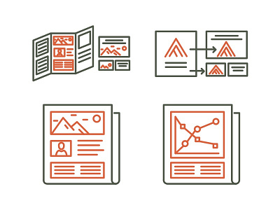 Viaforge Print Icons agency icon line minimal orange services set web webdesign