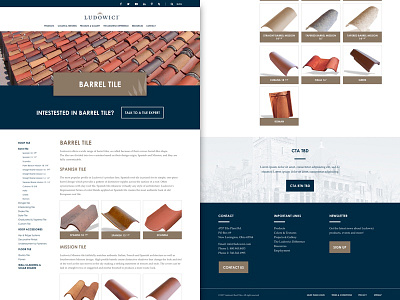 Ludowici - Initial Product Category Page - Roof Tile Design branding corporate marketing minimal mockup products roof web web design