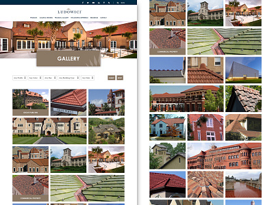 Ludowici - Initial Gallery Page Design branding corporate gallery marketing minimal mockup roof web web design