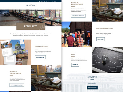 Ludowici - Initial Resources Page Design branding corporate marketing minimal mockup resources roof web web design
