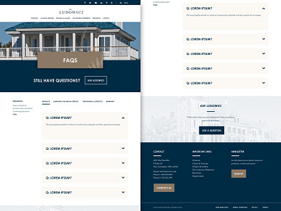 Ludowici - Initial Faq Page Design branding corporate faqs marketing minimal mockup resources web web design