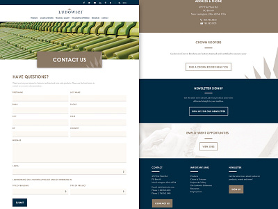Ludowici - Initial Study in Contact Page Design branding contact corporate marketing minimal mockup web web design