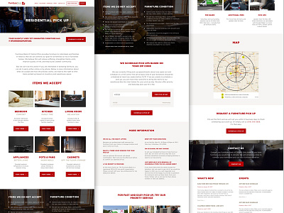 Furniture Bank Of Centeral Ohio Residential Pickup Page Design design furniture icons infographic material minimal red web webdesign