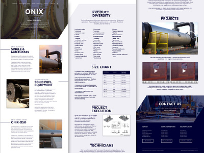 TOC - Rotary Drum Page Design blue clean corporate design drum dryer marketing material modern web design