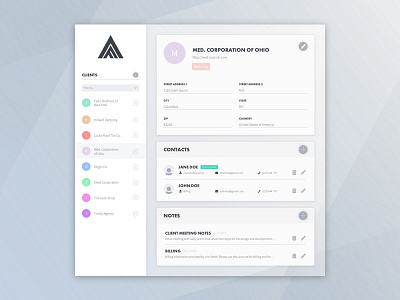 ViaForge Client Management Tool client management tool cmt design flat geometric material simple ui ux viaforge