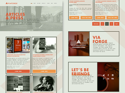 V2 - Blog Page Redesign agency branding design elements material orange ui ux viaforge web website