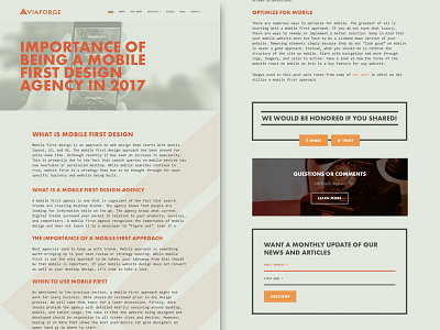 V2 - Single Blog Page Redesign agency branding design elements material orange ui ux viaforge web website