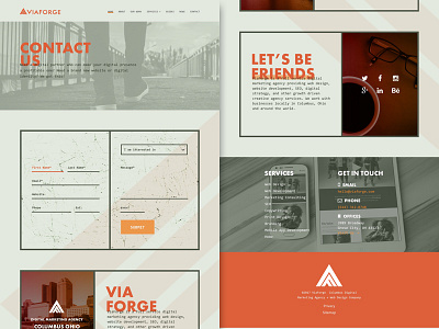 V2 - Contact Page Redesign agency branding design elements material orange ui ux viaforge web website