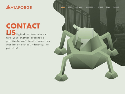 Contact - Ver.3 Banner agency branding design elements iso ui ux viaforge web website