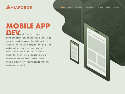 Mobile App Dev - Ver.3 Banner agency branding design elements iso ui ux viaforge web website