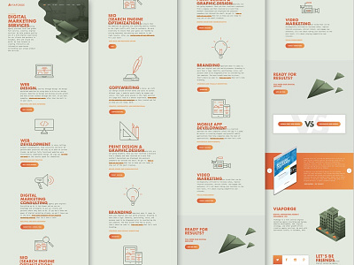 V3 - ViaForge Services Page Design agency branding design elements green material orange ui ux viaforge web website