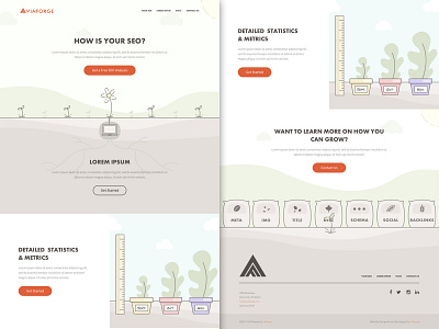 VF - SEO Landing Page Concept agency branding design elements illustration landing page material ui ux vector viaforge web website