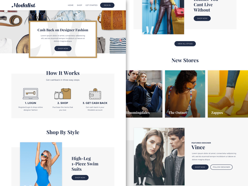 Fashion Concept - Home Page by Paul Circle for ViaForge on Dribbble