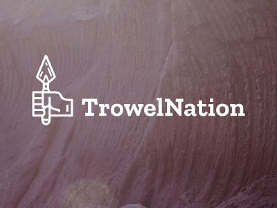 Trowel Nation Full Logo agency branding design dig icon illustration logo trowel vector web website white