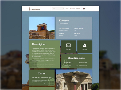TrowelNation Excavation - Job Posting Page Design app application archeology dashboard green job listing nation trowel ui web webdesign